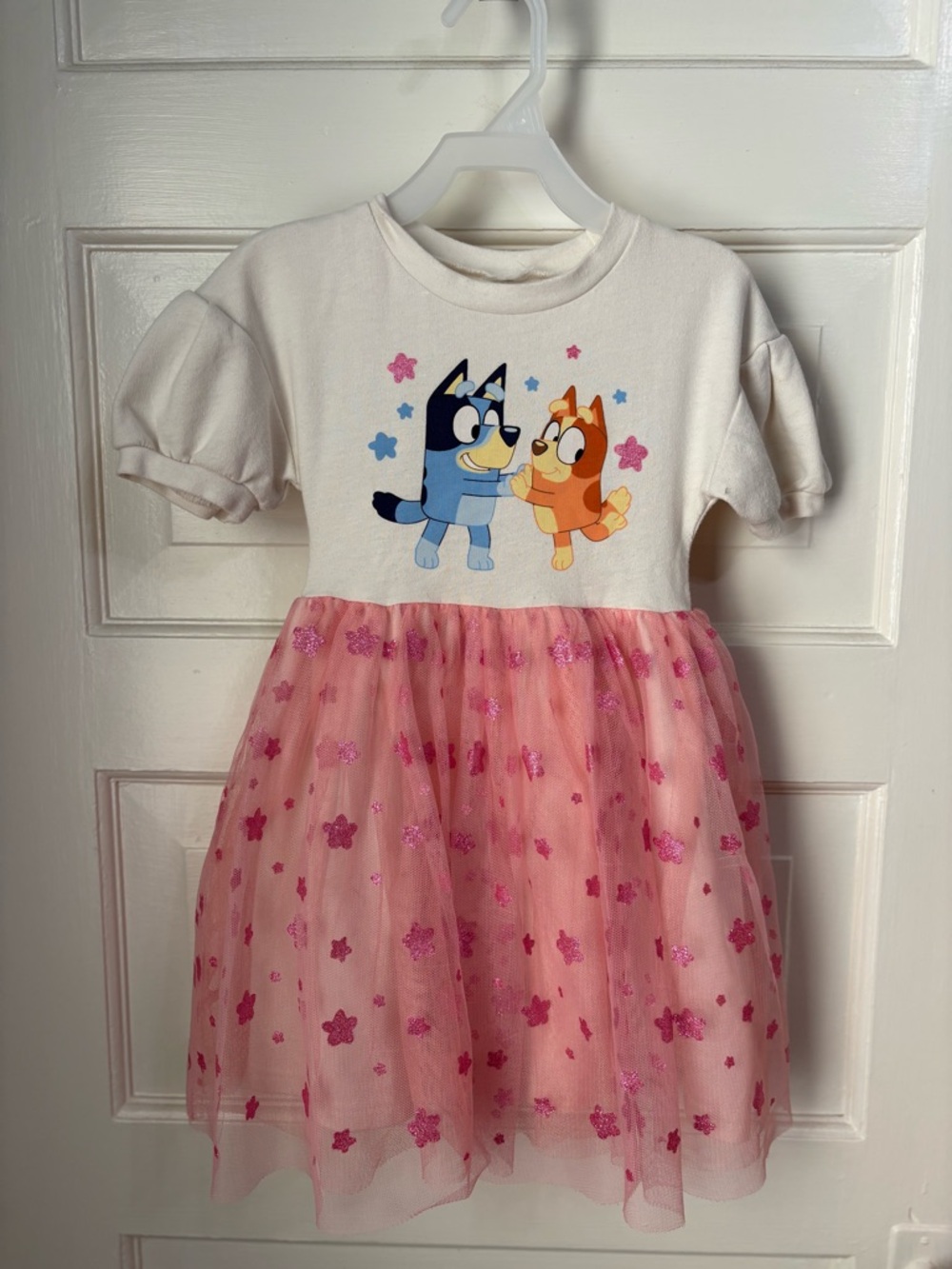 Girls' Pink Tulle Cartoon Dress